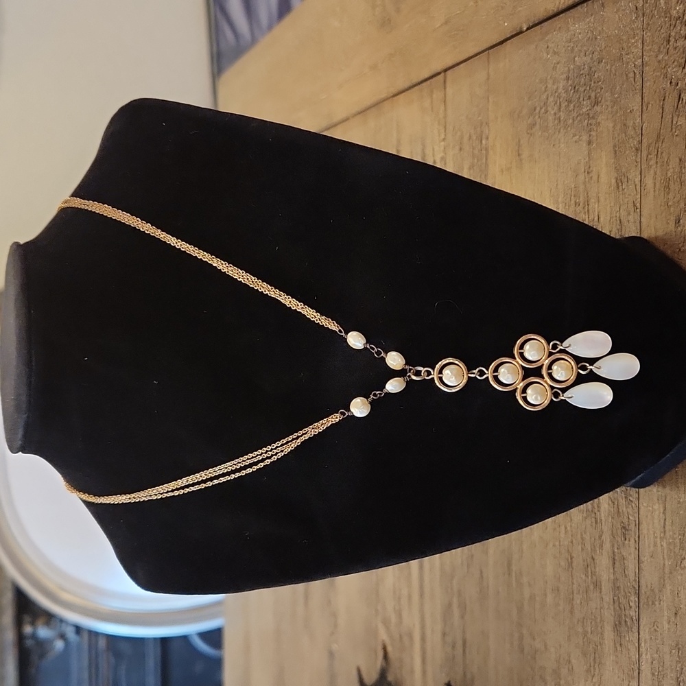 Monet Faux Pearl and Gold Tone